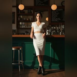 Lulus two piece skirt and Criss cross top